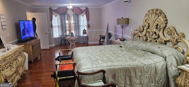 3715 Millers Pond Way, Snellville, GA 30039 - bedroom with ornamental molding, baseboards, and wood finished floors