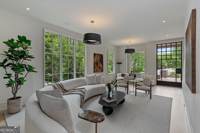96 The Prado NE, Atlanta, GA 30309 - living area featuring light wood-style floors and recessed lighting
