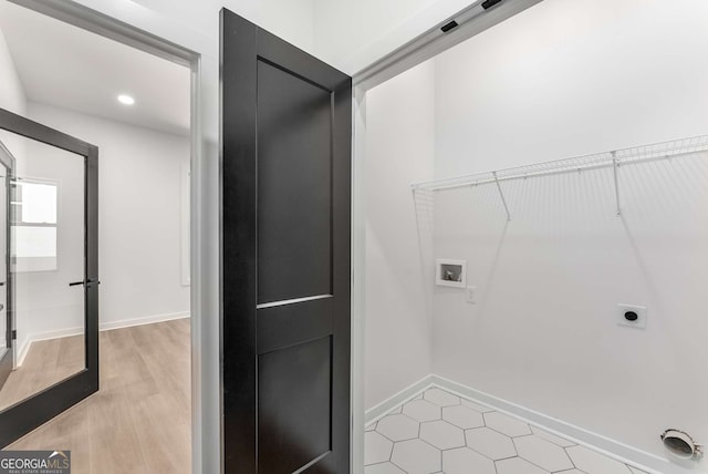 1569 Montreat Ave SW, Atlanta, GA 30311 - laundry area with hookup for an electric dryer, washer hookup, baseboards, and recessed lighting