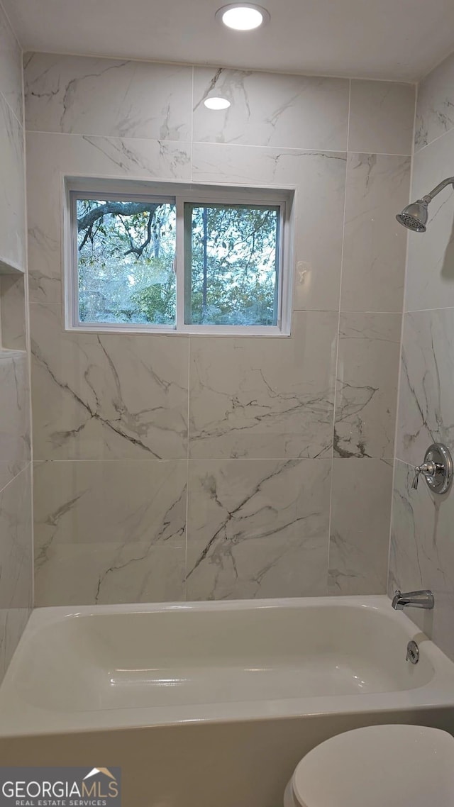 3685 Rice Mill Rd, Macon, GA 31206 - full bathroom with plenty of natural light, toilet, and bathtub / shower combination