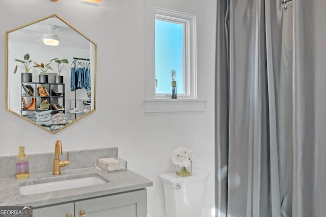 bathroom with toilet and vanity