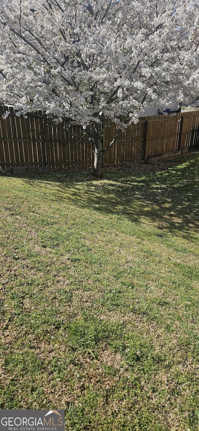 view of yard with fence