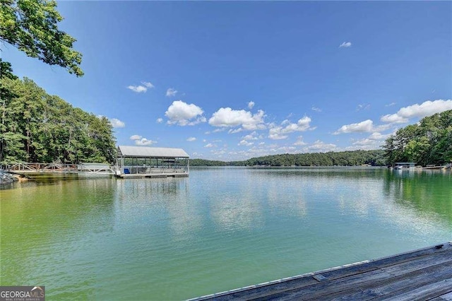 view of water feature featuring a boat dock
