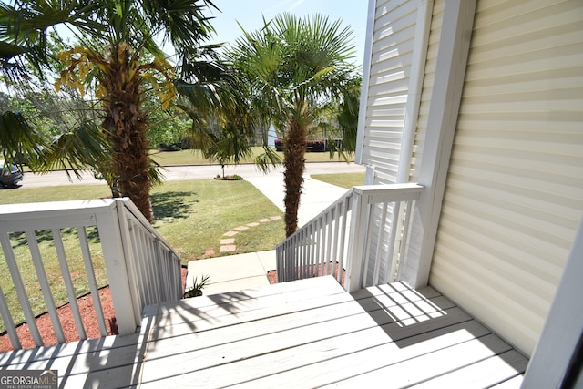 deck with a porch