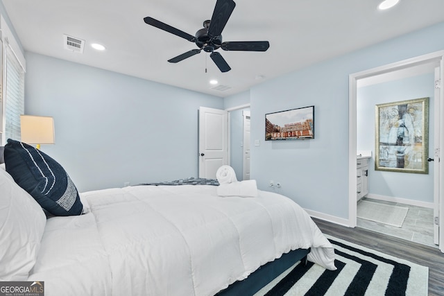 2535 Judson Ave, East Point, GA 30344 - bedroom with recessed lighting, baseboards, visible vents, and wood finished floors