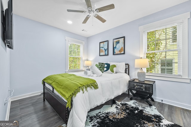 2535 Judson Ave, East Point, GA 30344 - bedroom with wood finished floors, recessed lighting, and a ceiling fan