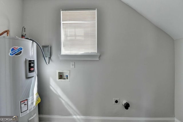 73 Atlanta Ave SW, Atlanta, GA 30315 - clothes washing area featuring water heater, hookup for an electric dryer, laundry area, and hookup for a washing machine
