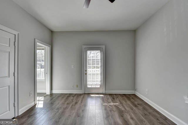 73 Atlanta Ave SW, Atlanta, GA 30315 - foyer with baseboards, wood finished floors, and a ceiling fan