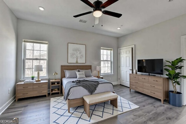73 Atlanta Ave SW, Atlanta, GA 30315 - bedroom with baseboards, visible vents, recessed lighting, and light wood-type flooring
