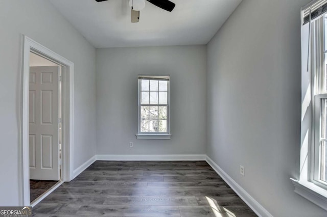 73 Atlanta Ave SW, Atlanta, GA 30315 - unfurnished room with baseboards, wood finished floors, and a ceiling fan