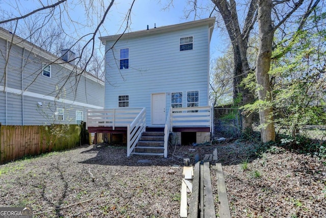 73 Atlanta Ave SW, Atlanta, GA 30315 - rear view of property featuring fence and a wooden deck