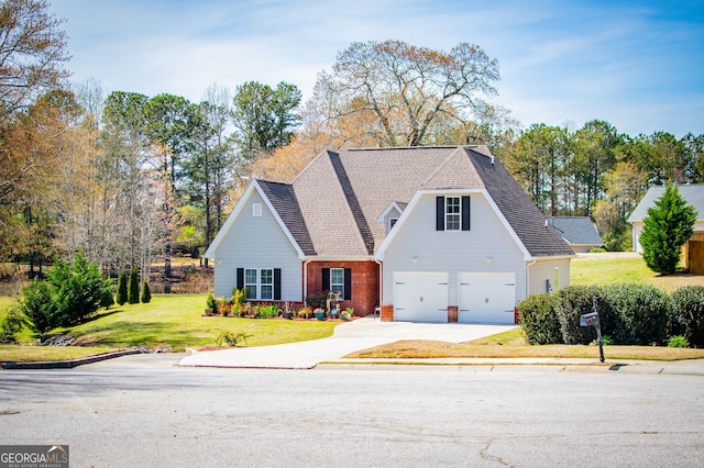 207 Meadow Lake Dr, Carrollton, GA 30116 - traditional-style house featuring concrete driveway, brick siding, a front lawn, an attached garage, and a shingled roof