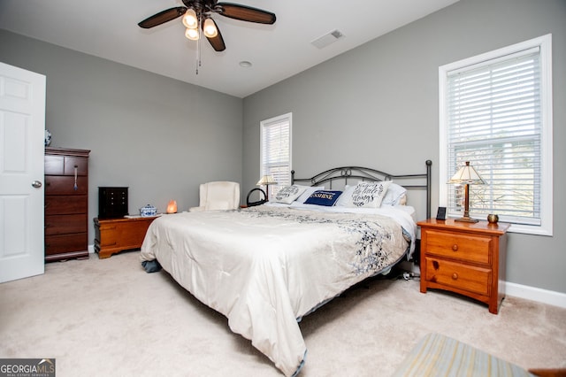 207 Meadow Lake Dr, Carrollton, GA 30116 - bedroom with carpet flooring, ceiling fan, and baseboards