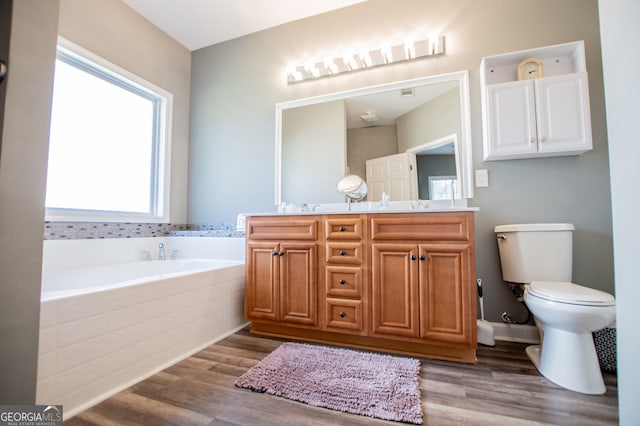 207 Meadow Lake Dr, Carrollton, GA 30116 - full bathroom featuring double vanity, plenty of natural light, toilet, and a garden tub