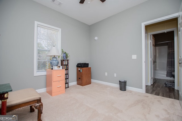 207 Meadow Lake Dr, Carrollton, GA 30116 - carpeted office space with ceiling fan and baseboards