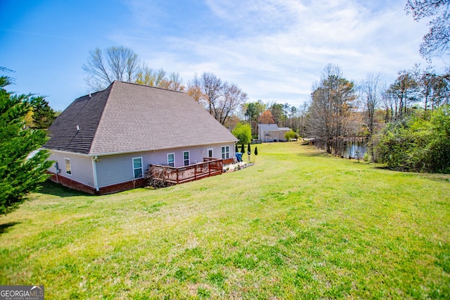 207 Meadow Lake Dr, Carrollton, GA 30116 - view of grassy yard featuring a wooden deck