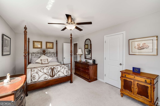 2910 Bishopstone Way, Cumming, GA 30040 - bedroom with light carpet and a ceiling fan