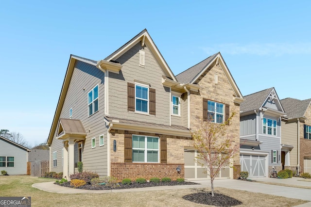 2910 Bishopstone Way, Cumming, GA 30040 - view of front facade featuring an attached garage, concrete driveway, and brick siding