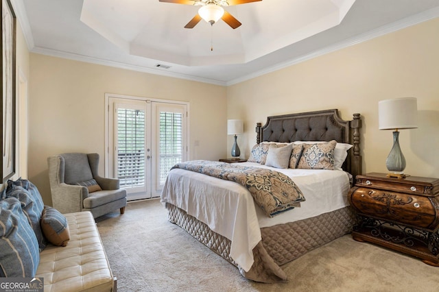 150 Inwood Ter, Roswell, GA 30075 - bedroom with access to outside, a raised ceiling, carpet, and visible vents
