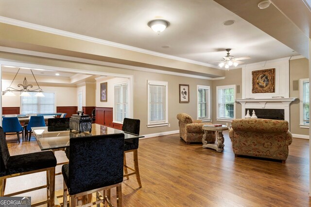 150 Inwood Ter, Roswell, GA 30075 - dining room with crown molding, wainscoting, and wood finished floors