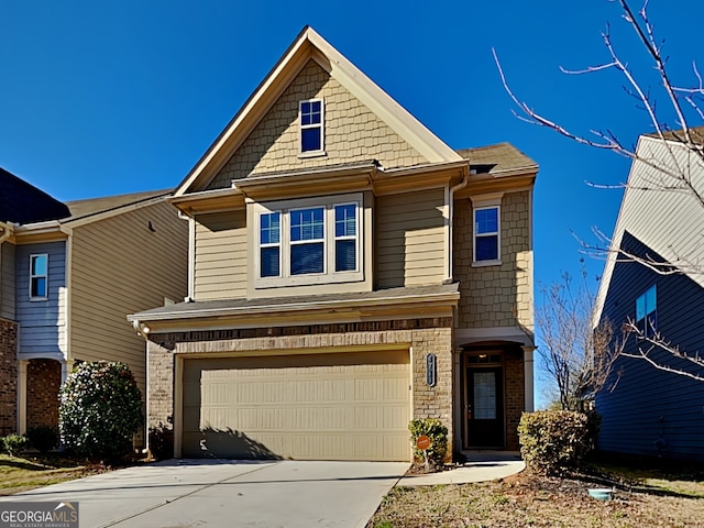 3713 Upland Dr, Mcdonough, GA 30253 - view of front facade featuring driveway, a garage, and brick siding