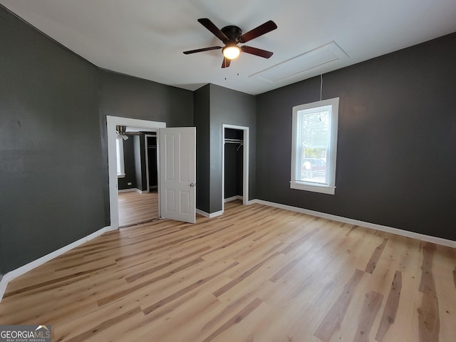 508 Granite St, Hogansville, GA 30230 - unfurnished bedroom with attic access, baseboards, a closet, and light wood-style floors