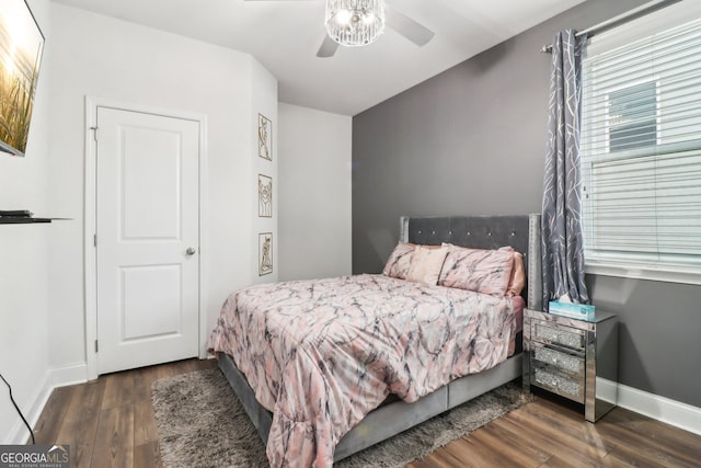 137 Park Chase Ln, Dallas, GA 30132 - bedroom featuring baseboards, wood finished floors, and a ceiling fan