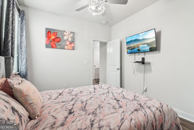 137 Park Chase Ln, Dallas, GA 30132 - bedroom featuring baseboards, wood finished floors, and a ceiling fan