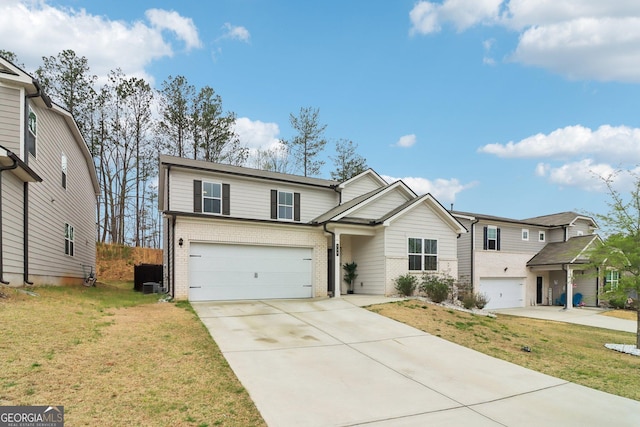 137 Park Chase Ln, Dallas, GA 30132 - traditional home featuring brick siding, a front yard, and an attached garage