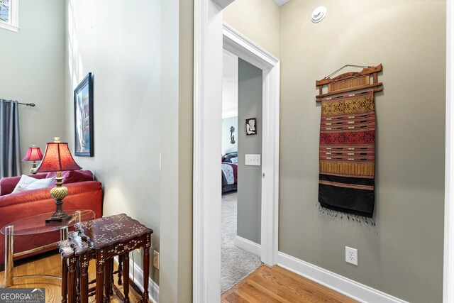 404 Golden Delicious Rd, Clarkesville, GA 30523 - hallway with baseboards and wood finished floors