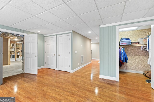 404 Golden Delicious Rd, Clarkesville, GA 30523 - interior space with baseboards, wood finished floors, and a drop ceiling