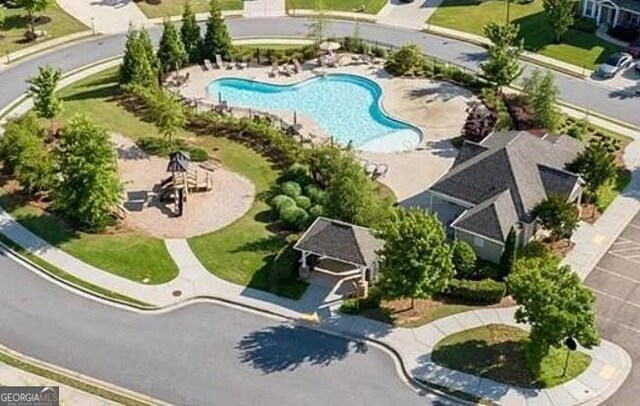 5530 Lacebark Pine Ct, Cumming, GA 30040 - drone / aerial view of a pool area