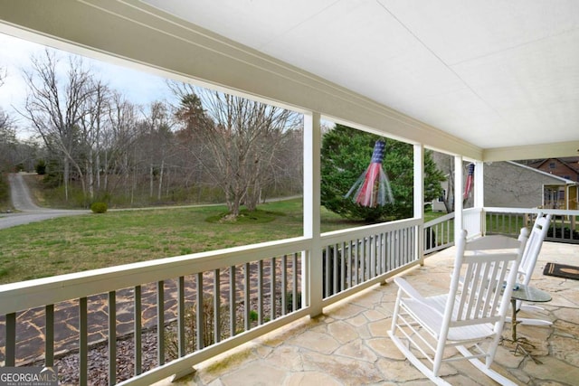 765 River Oaks Dr, Hayesville, NC 28904 - view of patio featuring covered porch