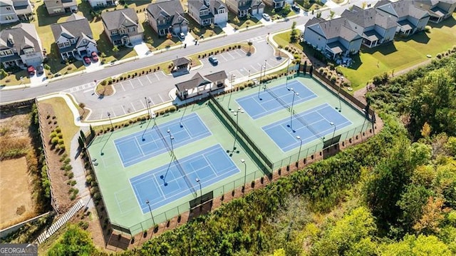 aerial view with a residential view