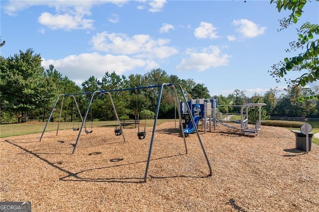 view of community jungle gym
