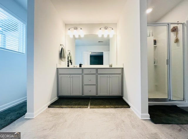 3132 Meadowstone Ln SW, Atlanta, GA 30331 - full bath with double vanity and a stall shower