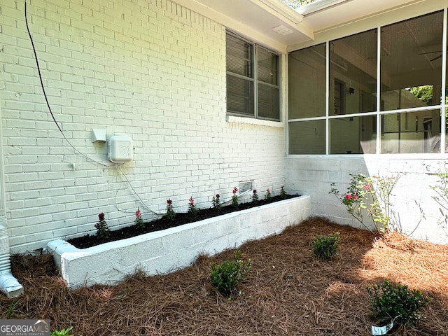 exterior view of brick siding