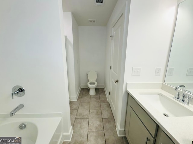 124 Auburn Run Ln, Auburn, GA 30011 - full bath featuring a tub, toilet, tile patterned flooring, and vanity