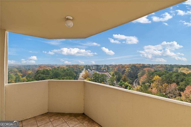 balcony with a wooded view