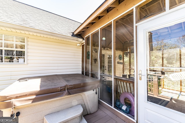 37 Covered Springs Dr NE, Rome, GA 30165 - wooden deck with french doors and a hot tub