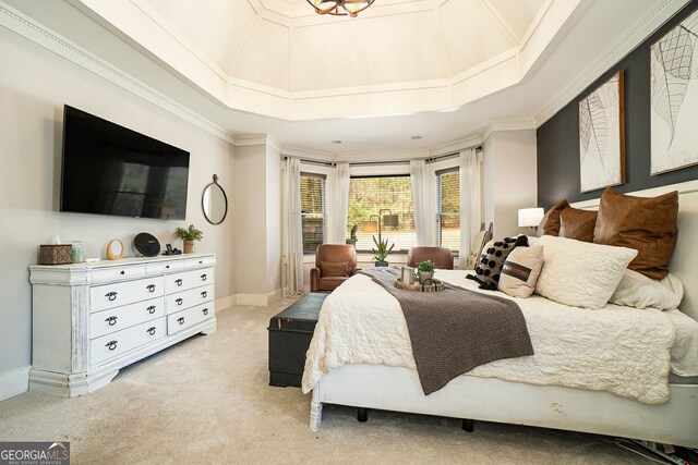 3227 Aviary Ct NW, Acworth, GA 30101 - bedroom featuring light colored carpet, crown molding, and baseboards