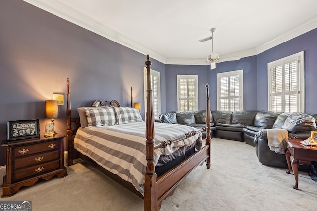 3847 Sweet Bottom Dr, Duluth, GA 30096 - bedroom with light colored carpet and crown molding