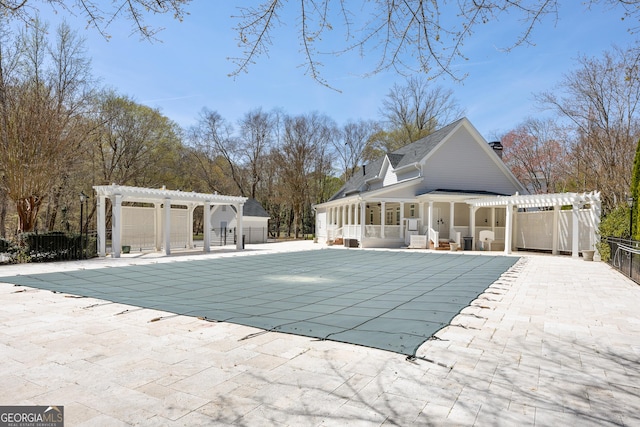 3847 Sweet Bottom Dr, Duluth, GA 30096 - view of pool with a pergola and a patio area