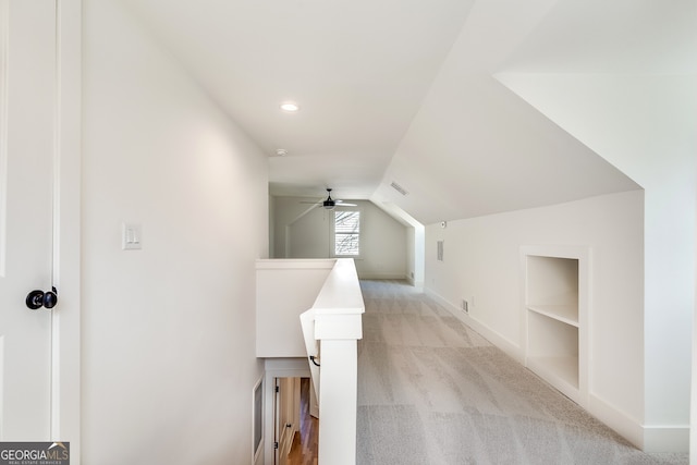 1861 Dyer Cir, Atlanta, GA 30341 - bonus room featuring lofted ceiling, ceiling fan, baseboards, light carpet, and built in shelves