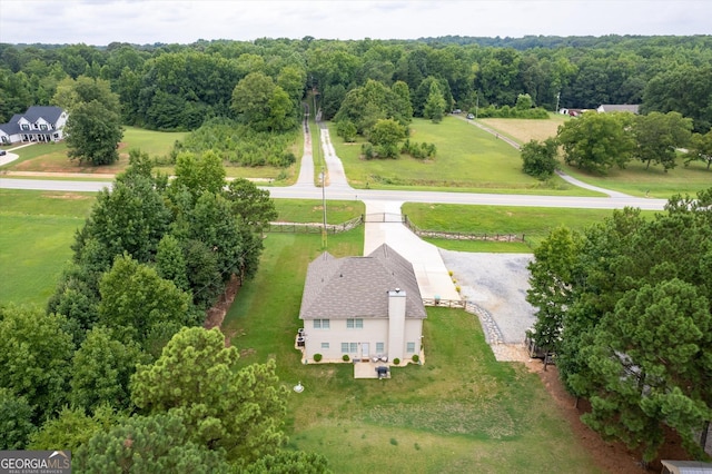 drone / aerial view with a rural view