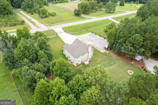 bird's eye view with a rural view