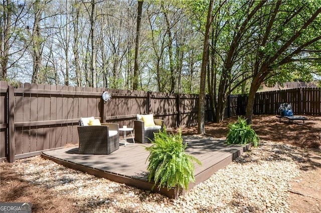 exterior space with a fenced backyard