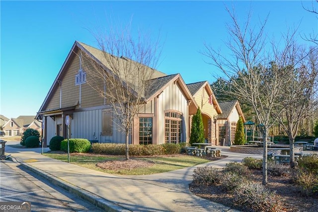 exterior space featuring board and batten siding