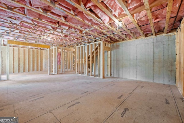 view of unfinished below grade area