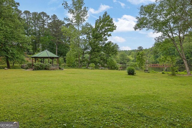 view of yard with a gazebo